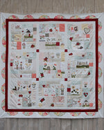 Handmade Friendship Quilt featuring piecing, stitchery, applique, and embellishments by Libby Richardson