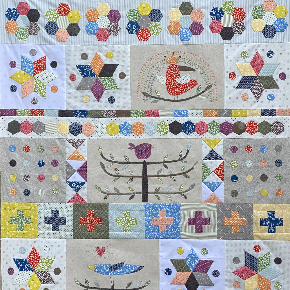 Epp Bird Pattern We Three Birds Quilt - Fun Bird Appliqué & EPP Blocks Design – The ...