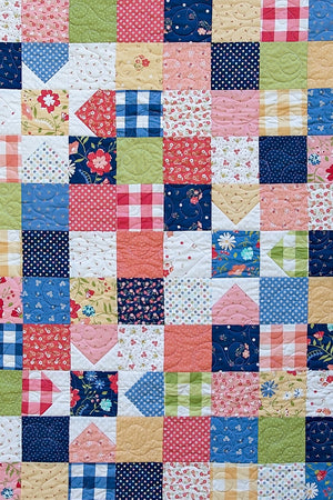 
                  
                    Cheerful Squares Quilt – A colourful patchwork design by The Country Yard.
                  
                